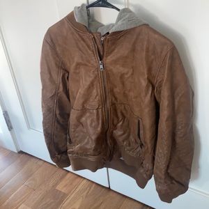 Mango Kids Brown Leather Jacket